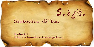 Simkovics Ákos névjegykártya